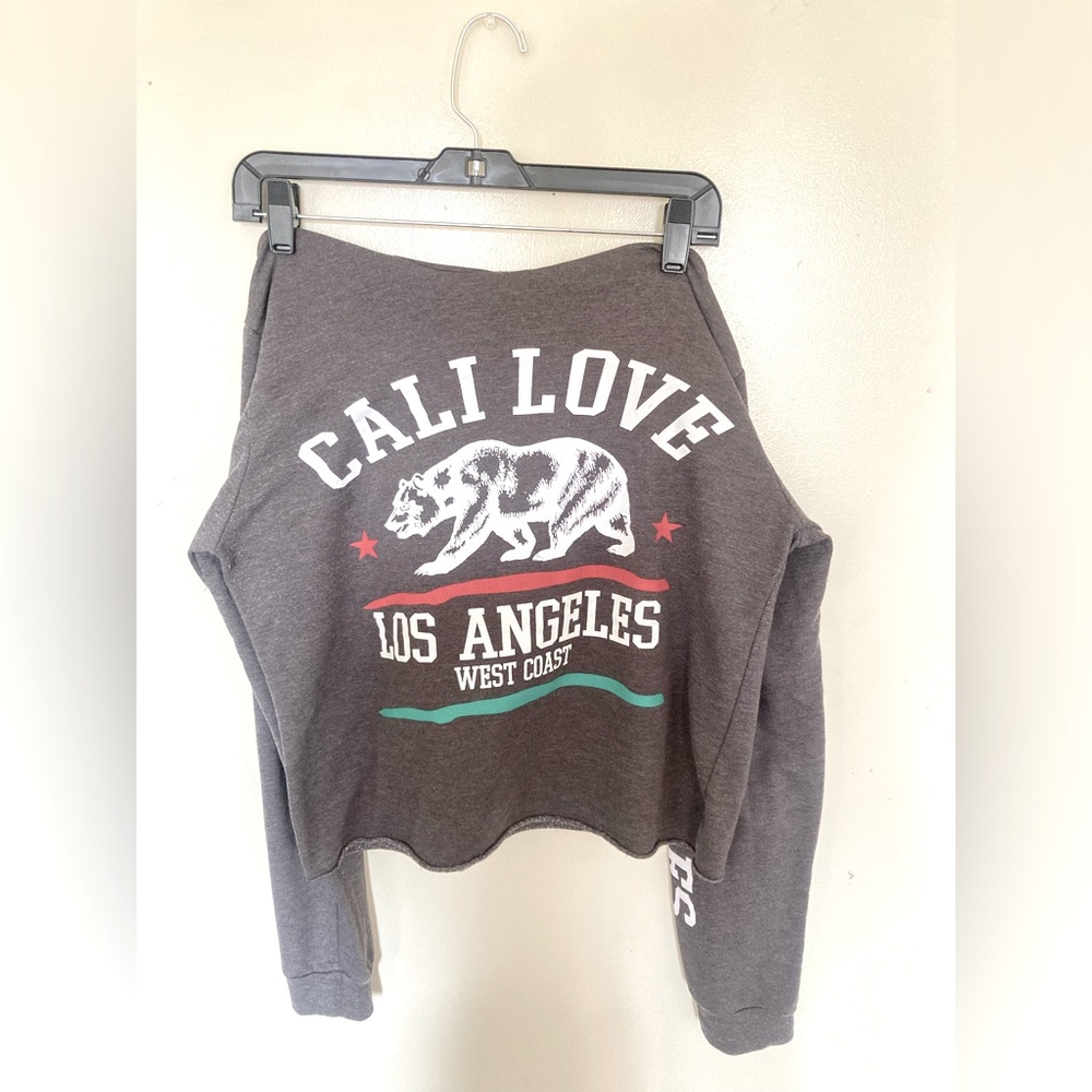 ON FIRE Cali Love Los Angeles West coast XL Grey hoodie